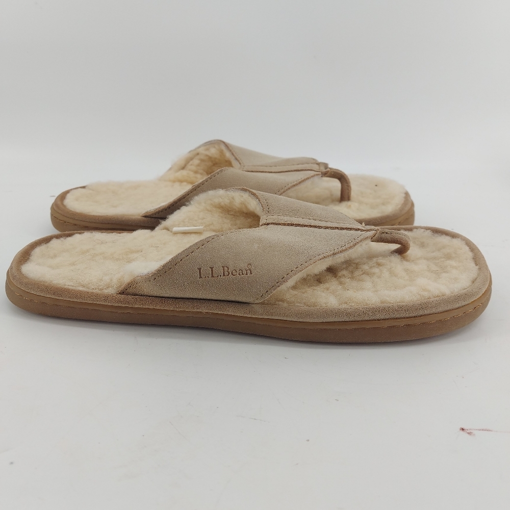 LL Bean Wicked Good Lined Furry Sandals Flip Flips Size 10 M